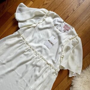 NWT Ivory Cream Show Me Your Mumu Short Dress Shortsleeved Lightweight‎ Small